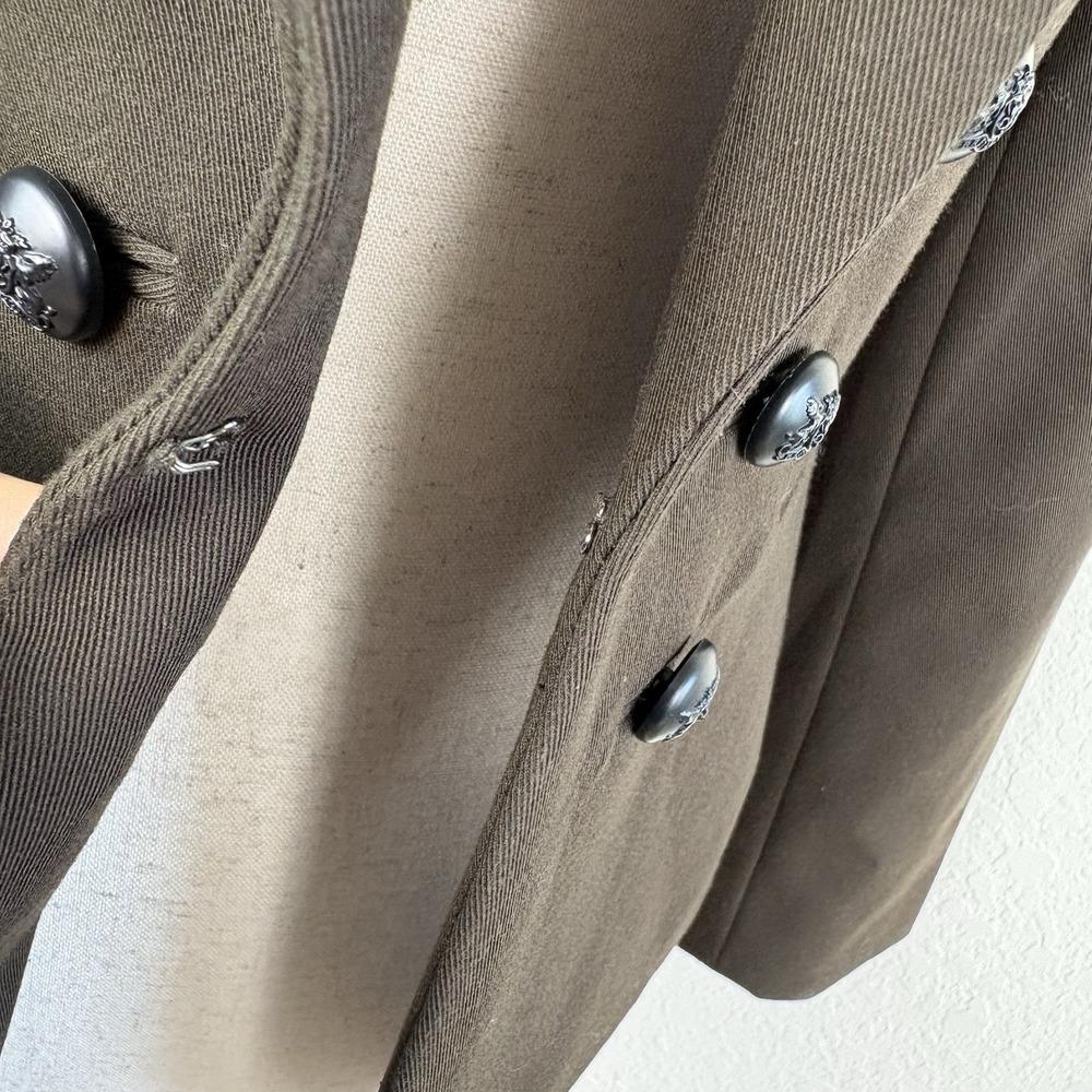 Antonio Melani 2 Blazer Jacket Double Breasted Brown Tailored Military Career - Picture 3 of 6